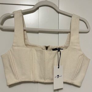 7 For All Mankind Beige Cropped Top